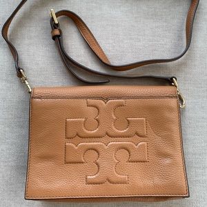 TORY BURCH ' Bombe T Combo ' Leather Crossbody Bag